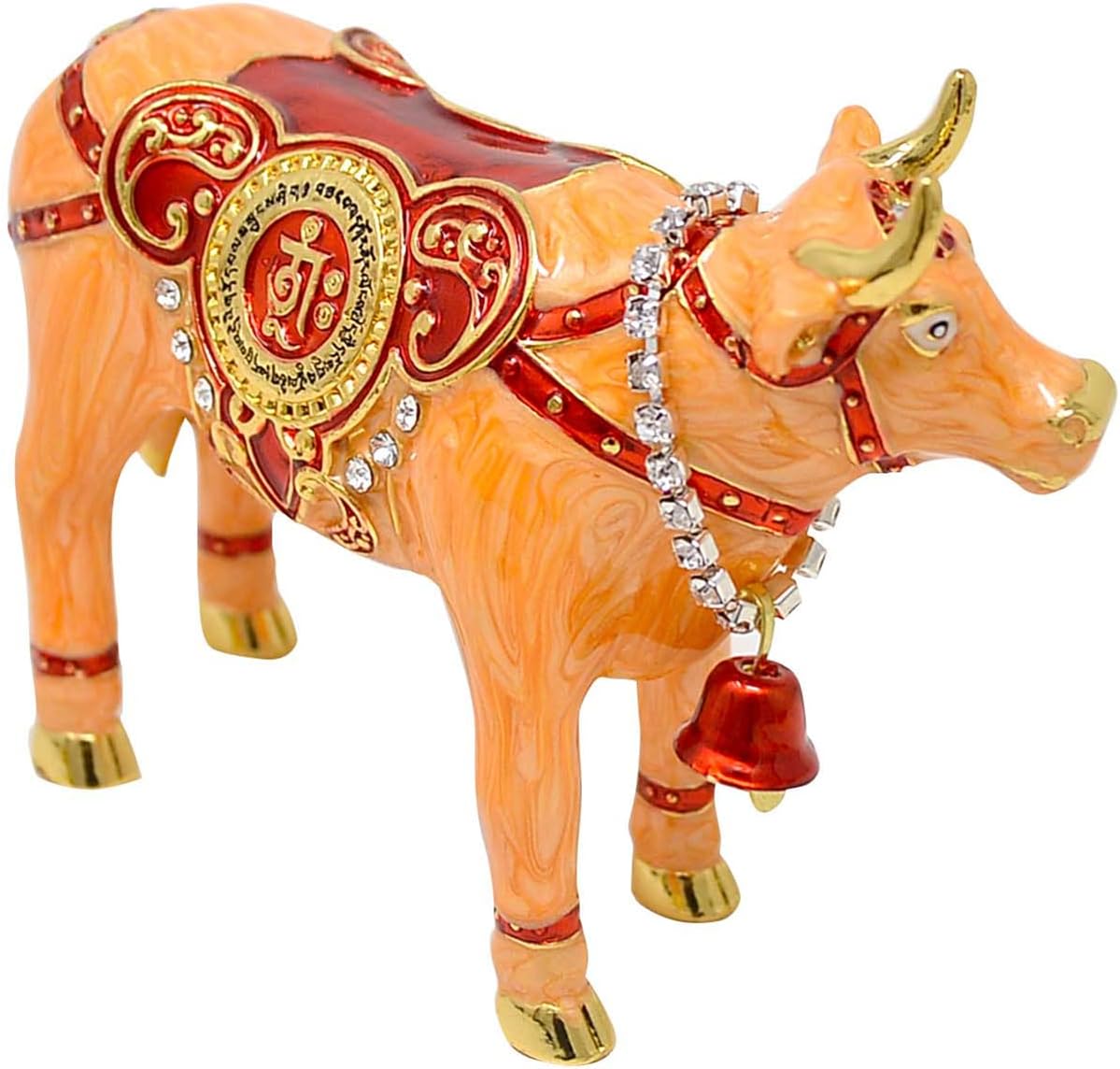 Feng Shui 2022 God Cow Spreading Good Luck Sacred Resource Cow Home Decoration Jewelry, Yellow, 10*3*8cm/3.9*1.18*3.1in