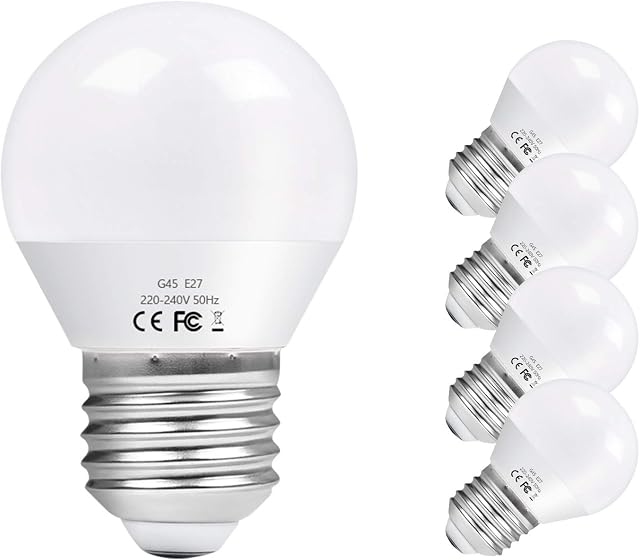 Vicloon LED E27 Light Bulbs, 5 Pcs 6W G45 E27 LED Golf Ball Light Bulb, 40W Incandescent Bulb Equivalent, 50W Halogen Bulb Equivalent, Warm White 3000K, 550LM, No Dimmable [Energy Class A+]