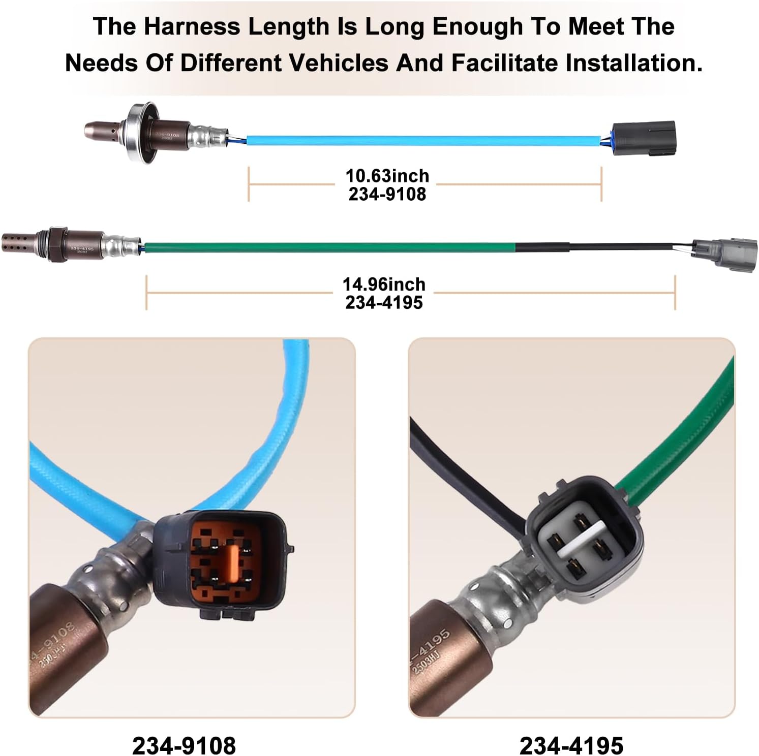 Oxygen O2 Sensor Upstream Downstream Fits for Subaru Forester 2011 2012 2013 2.5L H4, for Subaru Impreza 2010 2011 2012 2013 2014 2.5L H4 - O2 Sensors Replace 234-9108 234-4195 Set of 2