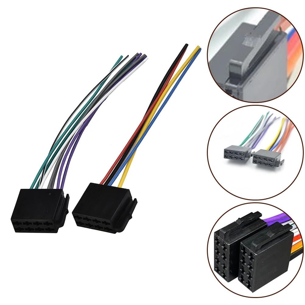 Conector coche Adaptador de cable ISO radio estéreo de coche