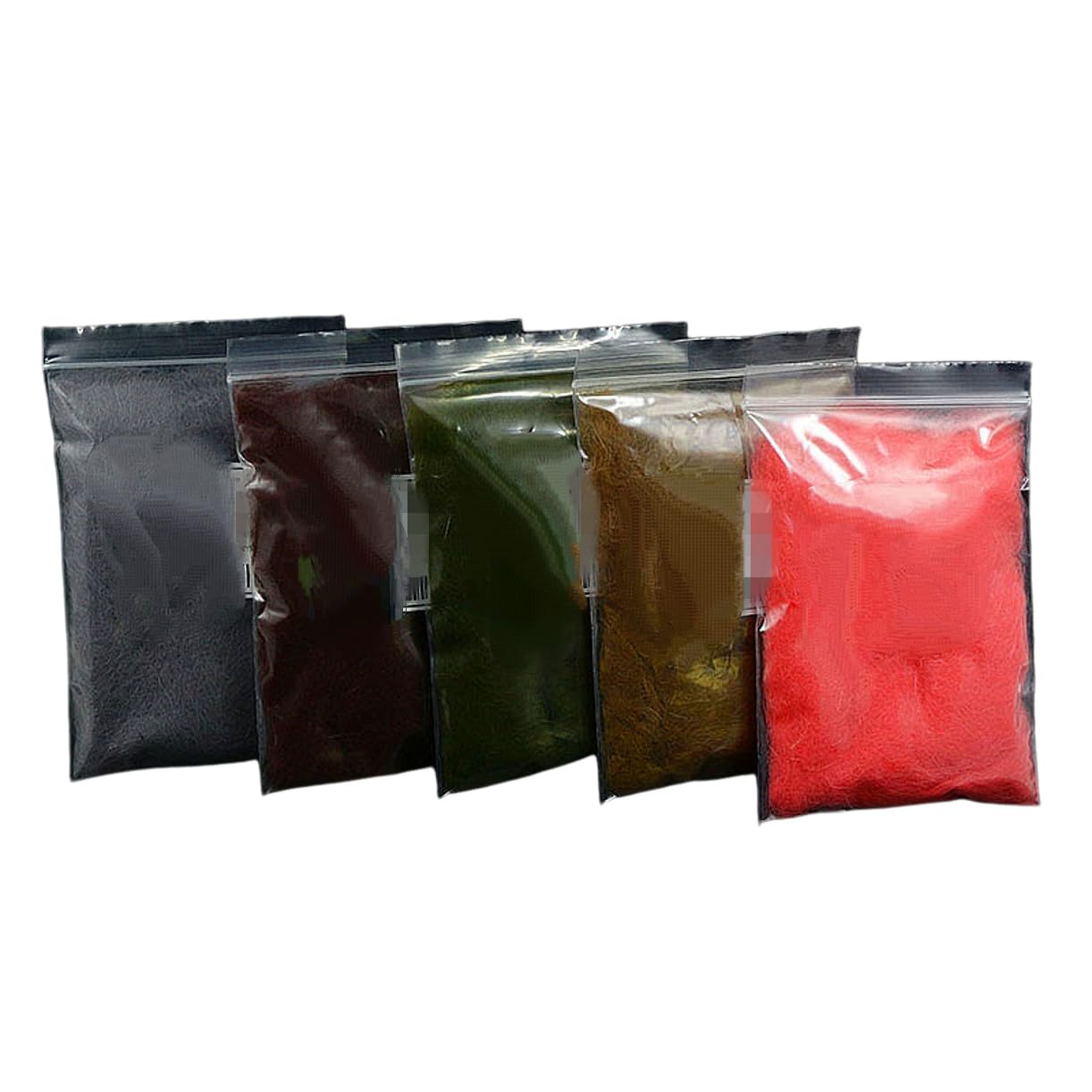 ZHONGJIUYUAN Mosca atando liebre Dub Body Rough Dubbing Buggy Ninfas Conejo pelo fibra mosca atar materiales, 5 colores