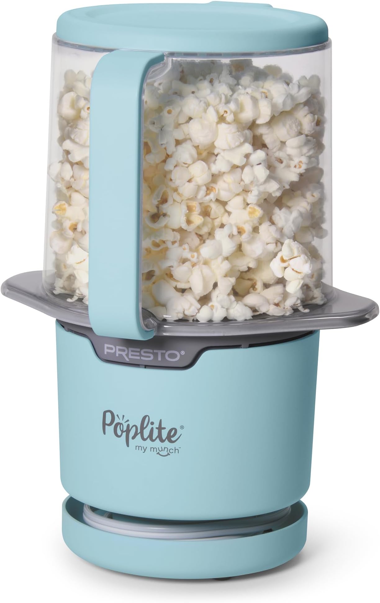 04811 PopLite My Munch Hot Air Popcorn Popper - Personal Sized, Built-In Serving Bowl, Compact Design, 8 Cups, Blue