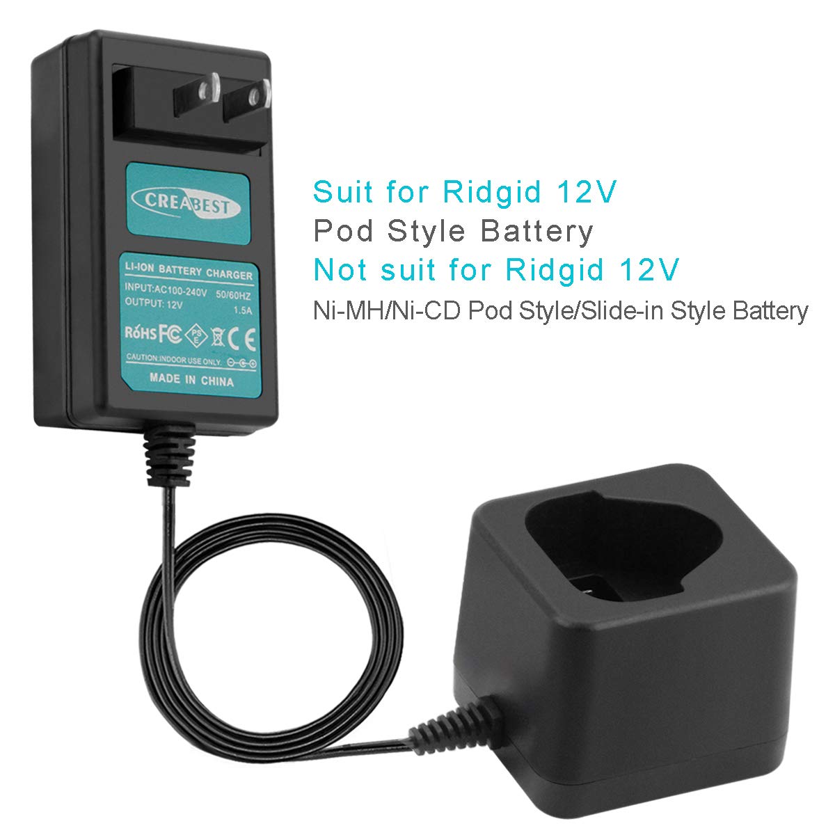 Creabest New 12V Li-ion Battery Charger 