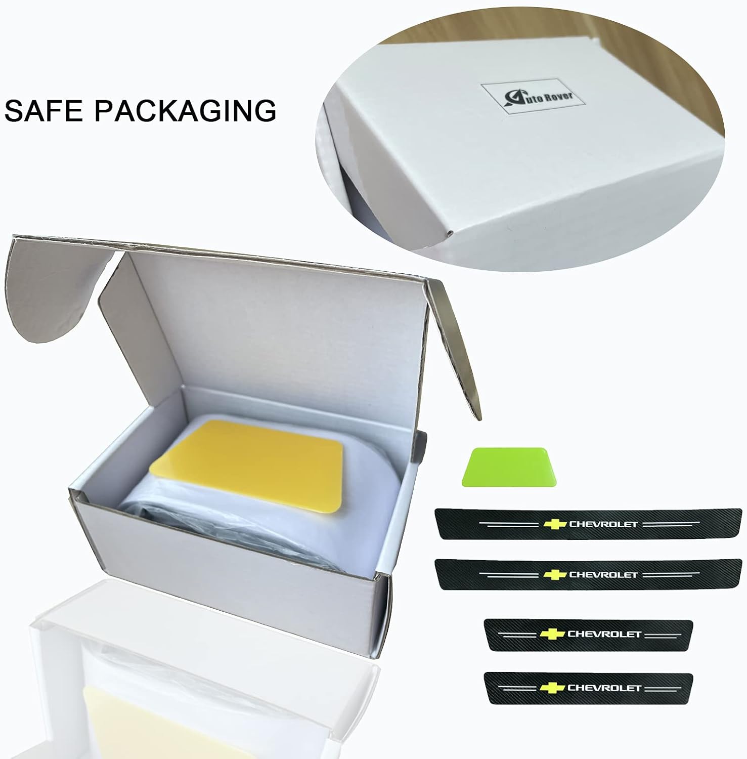 4Pcs/Set, Chevy Car All Models Door Sill Plate Protectors,Black Carbon Fiber Front/Rear Door Sill Scuff Plate Guard, Welcome Pedal Protector Cover : Automotive