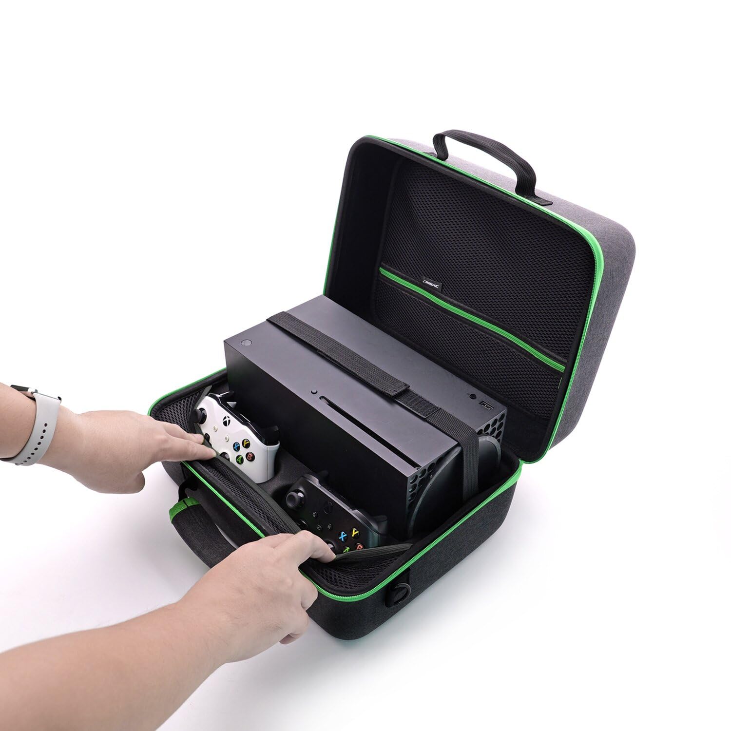 XUMIUZIY Estuche de Transporte para X Box Series X, para Consolas de Juegos X Box Series S y Otros Accesorios, Estuche de Viaje Que Se Adapta a Consolas, Controladores, Cables y Otros