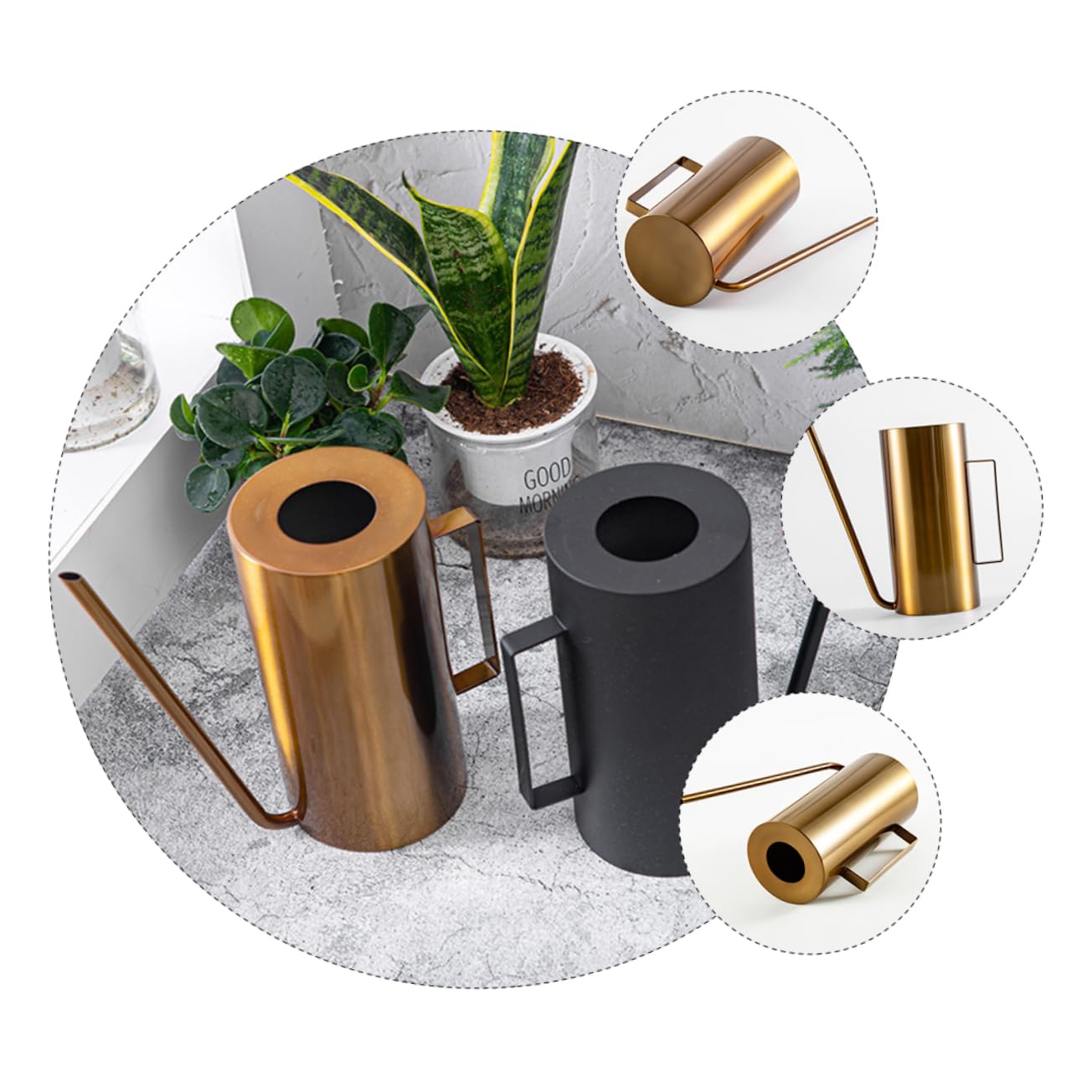 POPETPOP Annaffiatoio senza Schizzi Beccuccio in Acciaio Inox, Grande Capacità per Fiori e Piante, Casa e Giardino