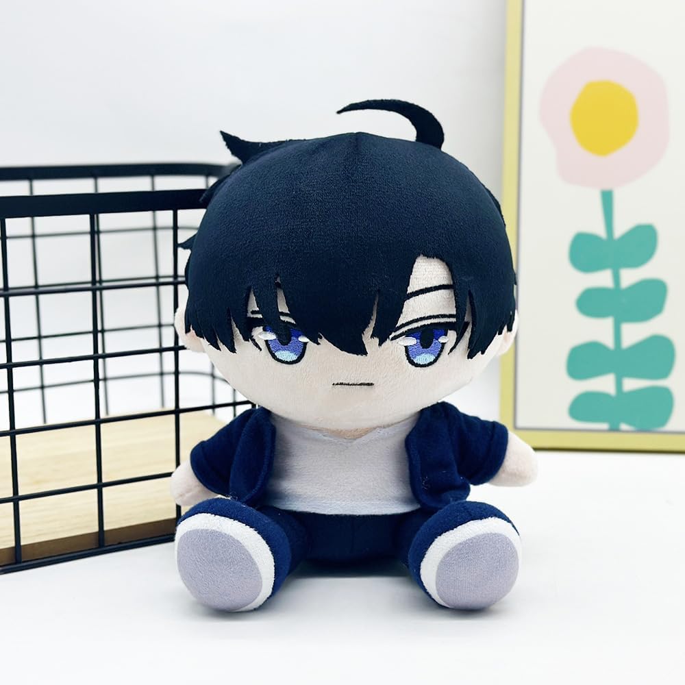 2pcs Sung Jin Woo Soft Figure Anime Stuffed Animal Pillow 21cm Sitting Pose Cha Hae-in Hug Pillow Sofa Home Decoration