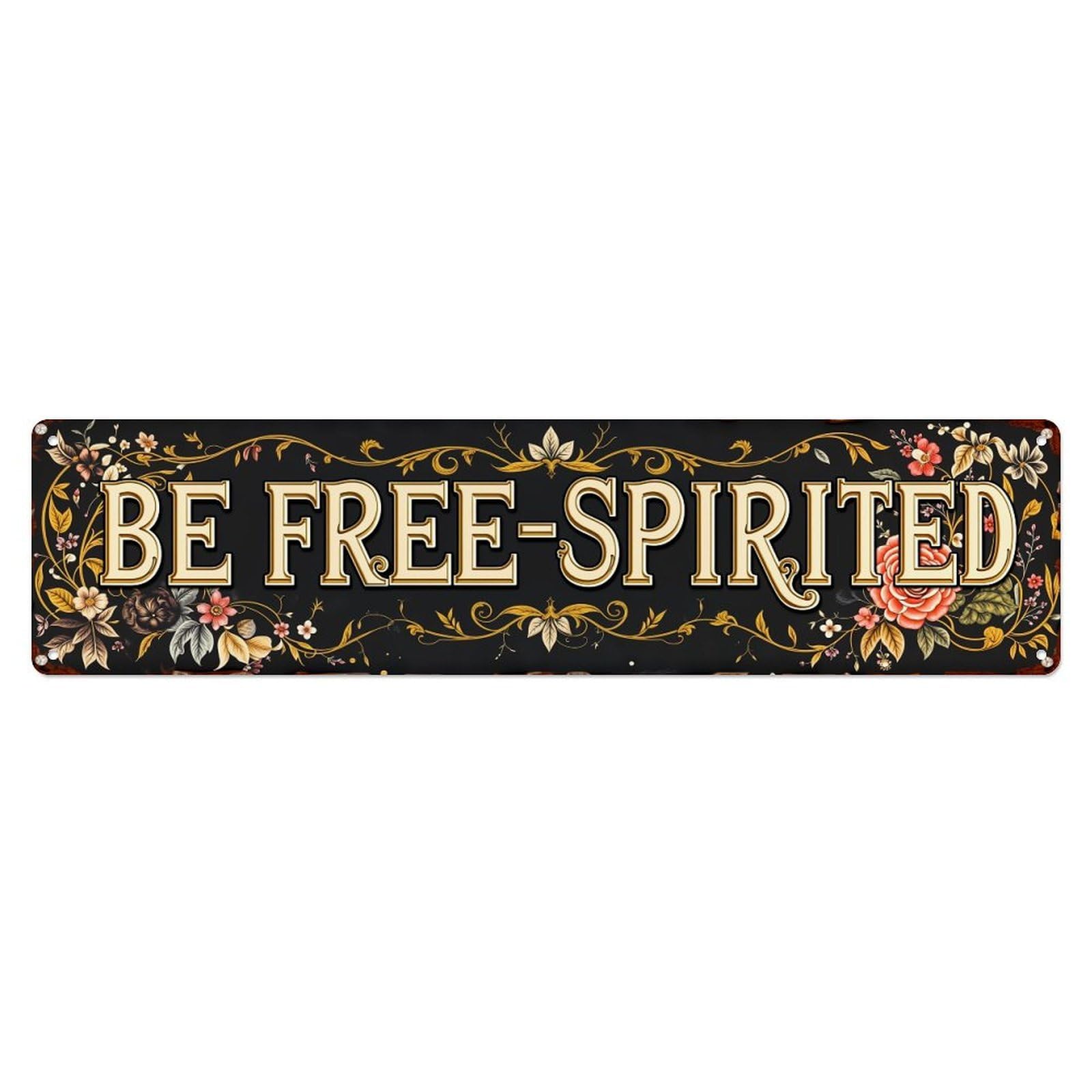 Floral Vine Scroll Pattern Design Metal Tin Sign Plaque