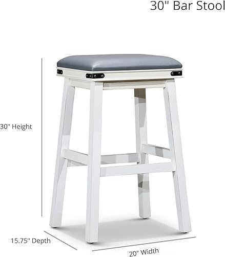 Miniatura 3 de DTY Indoor Living Cortez Taburete de cuero regenerado, acabado espresso, altura de barra de 30 pulgadas, asiento de cuero negro Acabado Espresso /