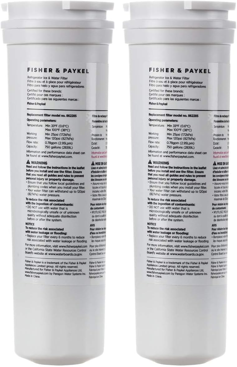 Fisher & Paykel OEM 862285 Refrigerator Water Filter, Pack of 1