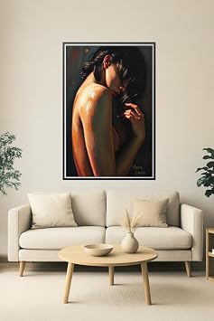 Sensual Glow Erotic Figurative Art Poster in Oil-Paint Style Photo Paper