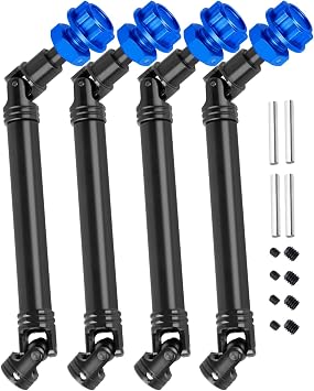 RC Driveshafts w/Wheel Hex Upgrades Part for 1/10 Kraton 4x4 4S V2 BLX,Outcast 4x4 4S V2 BLXOnly Fit for V2,Harden Steel 45# Front Rear CVD Axles & Wheel Hex Hub,4PCS,Black w/Navy Blue