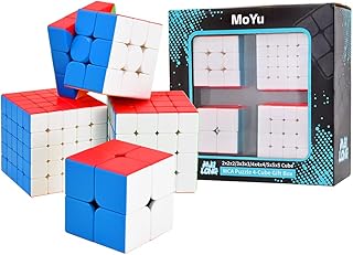 BroMoCube MoYu Meilong Speed Cube Set with Gift Box 2x2 3x3 4x4 5x5 Puzlle Cube Bundle for Gift Toys