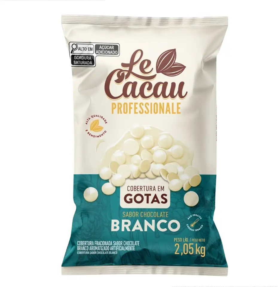 Gotas de Chocolate Branco Le Cacau 2,05kg Cobertura Rechear