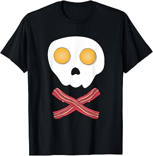 Bacon & Eggs Skull & Crossbones T-Shirt Fried Breakfast Gift T-Shirt