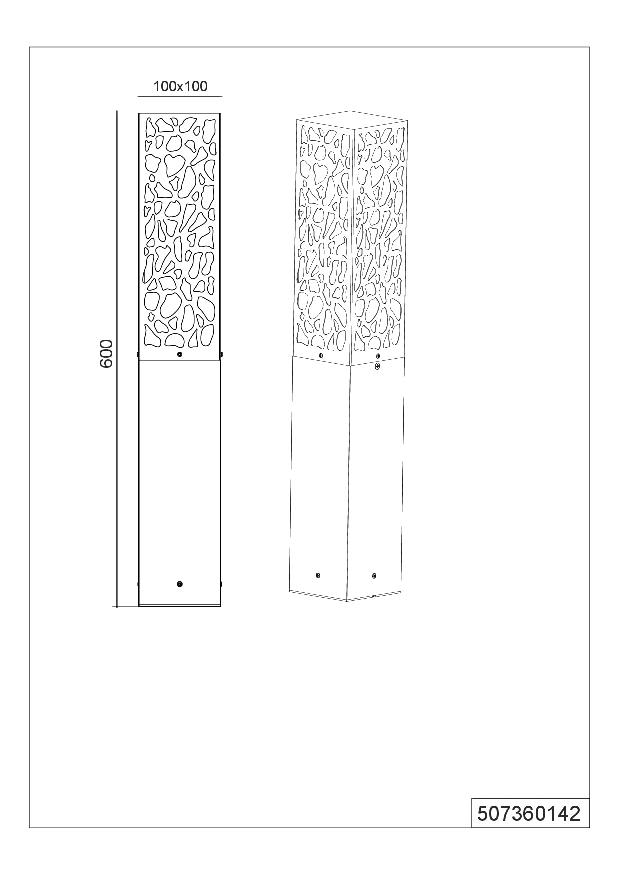 Trio Leuchten Cooper 507360142 Borne Eclairage Extérieur Inox Anthracite Transparent Insert Plastique 1 x E27, Charbon