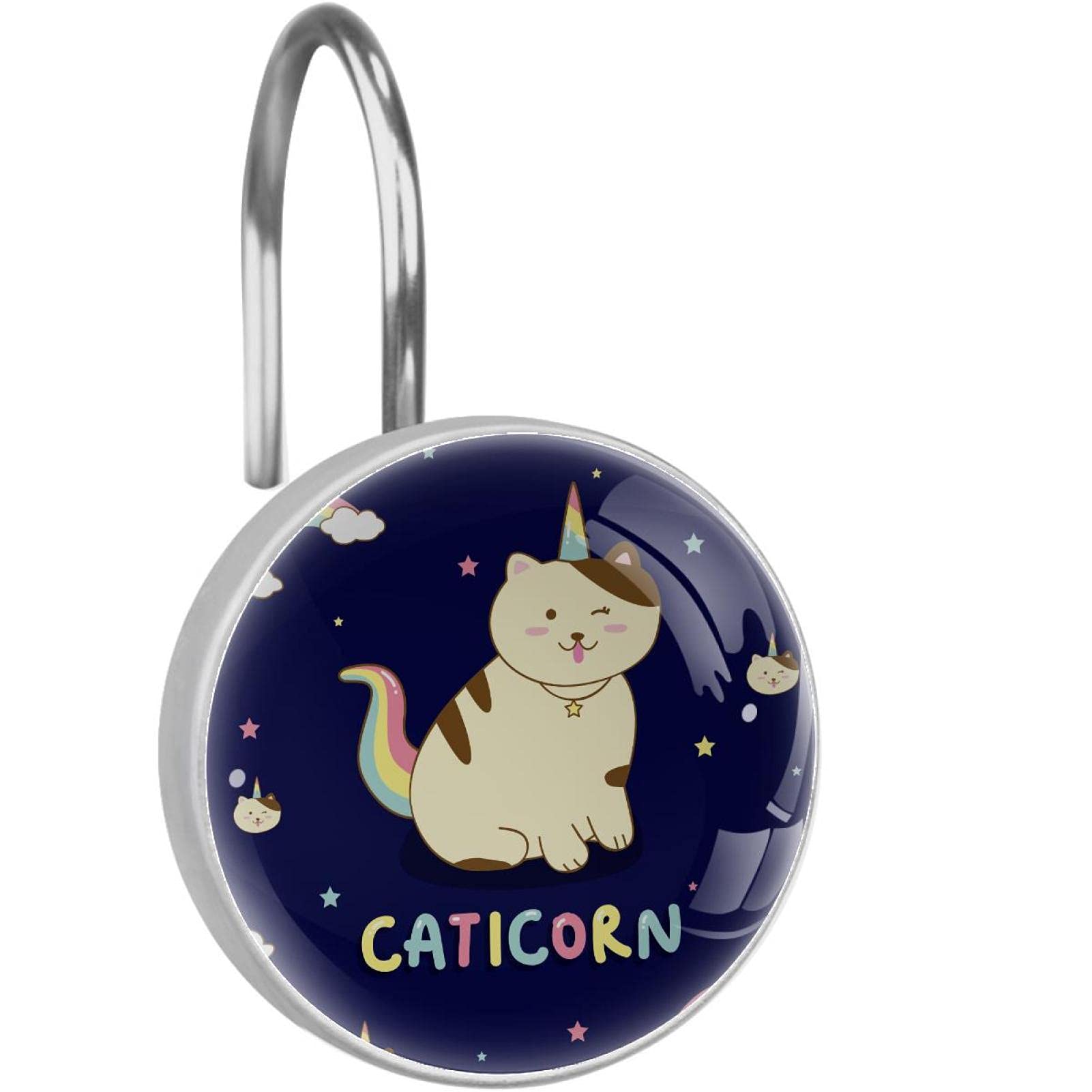 Crochets pour rideau de douche en acier inoxydable caticorn de luxe
