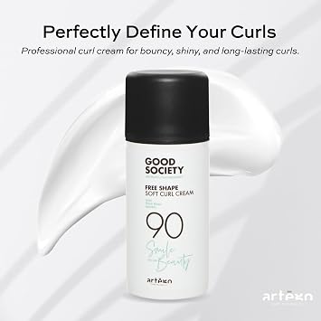 Artego Good Society Free Shape Soft Curl Cream (3.4 oz) Curl Defining & Anti-Frizz Styling Cream for Soft, Bouncy Curls