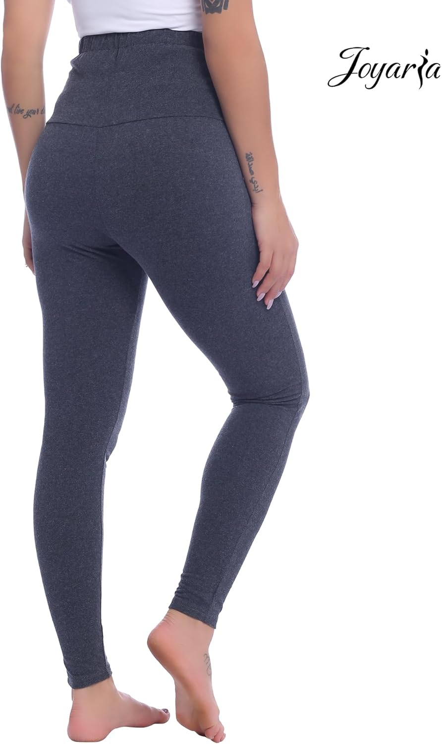 Joyaria Maternity Leggings Over The Belly Cotton Pregnancy Tight Pants Stretchy Comfy Yoga Workout Activewear S-XXL - Image 5