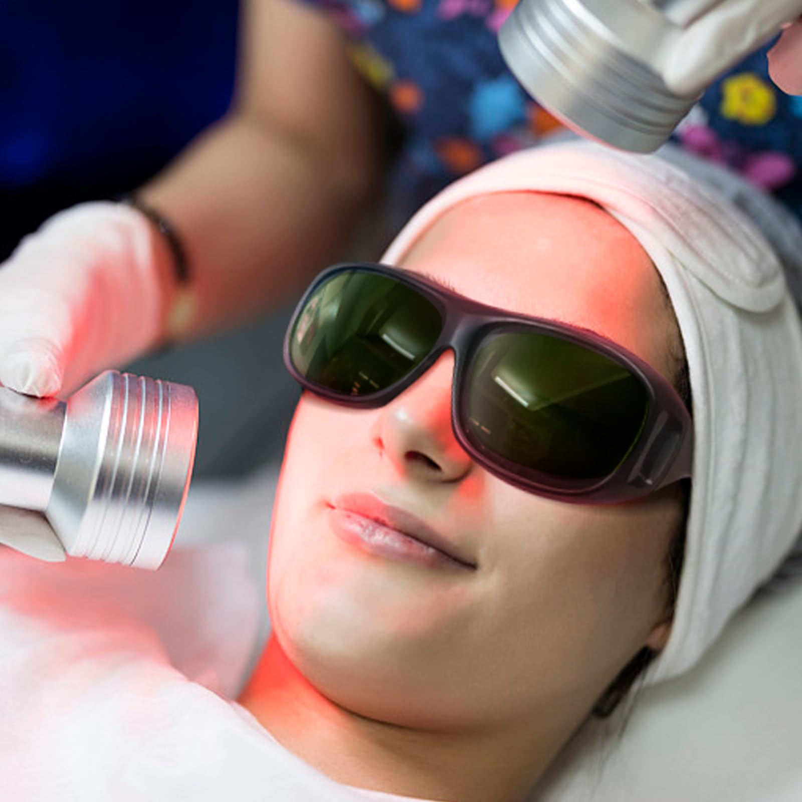 Gafas de seguridad IPL para depilación con luz pulsada IPL, terapia de belleza, soldadura, tipo de absorción de 200-2000 nm, protección UV400, OD5+, con funda