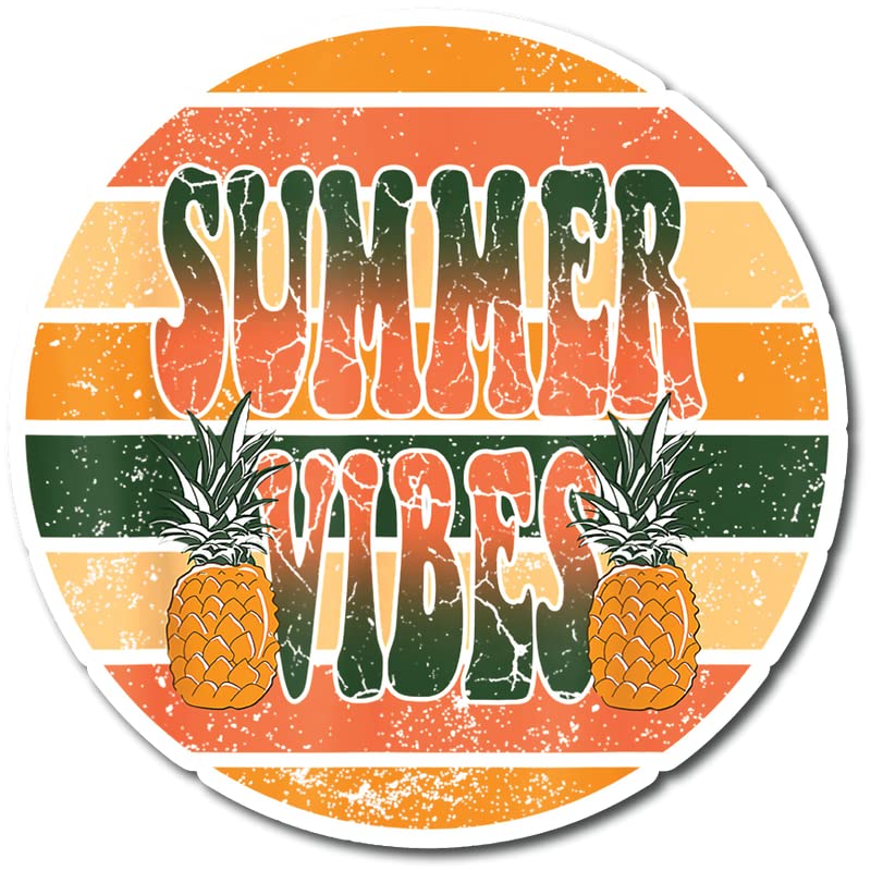 Autocollants ananas Summer Vibes S11019 grand sticker deco valise et ordinateur