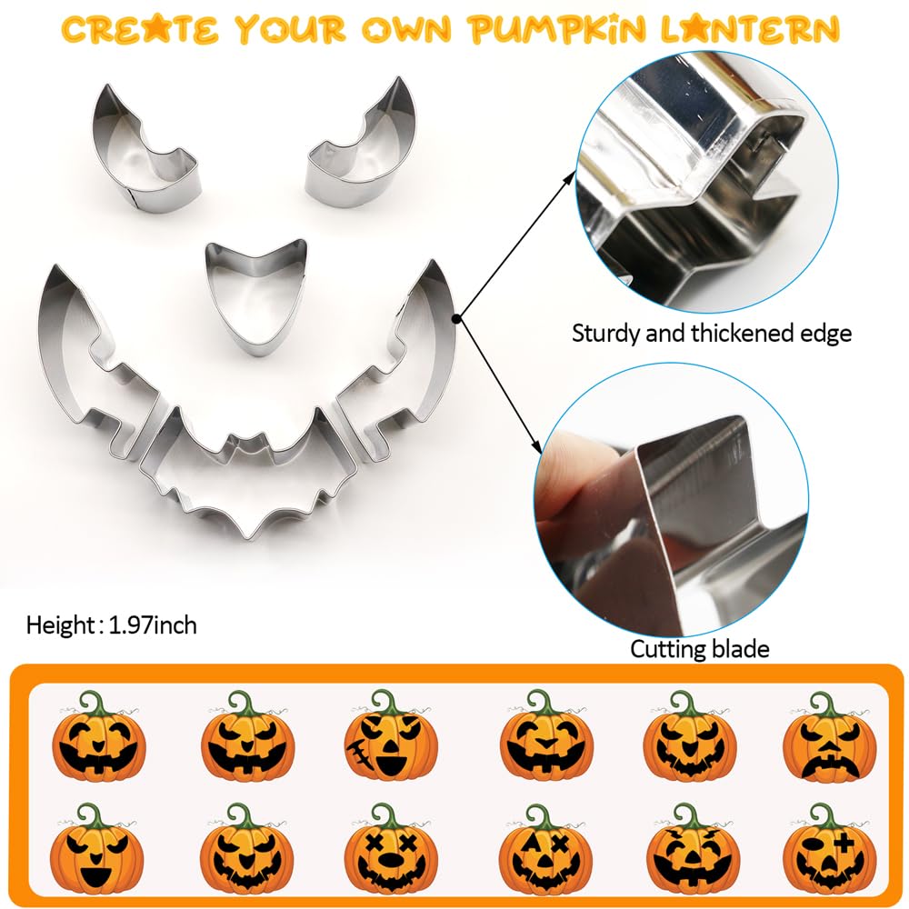 Pumpkin Carving WANNTS Kit With Hammer - 25pcs Safe Halloween