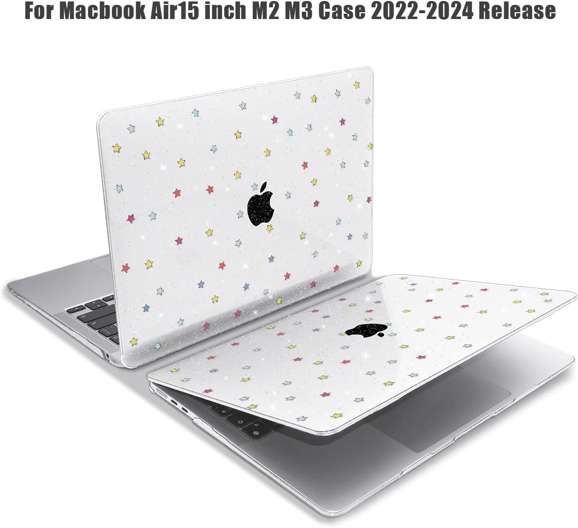 for MacBook Air 15 inch Case 2026-2023 Release M5 A3448 M4 A3241 M3 A3114 M2 A2941 Liquid Retina Display, Hard Shell Case with Keyboard Cover+Screen Film+Trackpad Film, Colored Star image 5
