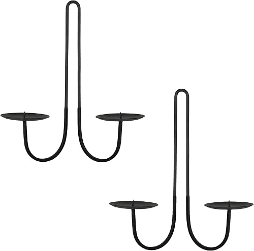 Double Armed Iron Candle Holders Metal Wall Candle Sconce Holder