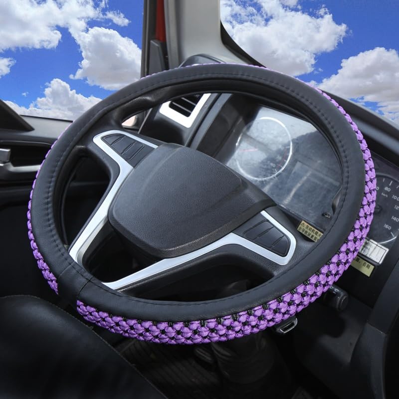 Size 16-20 Inch Ice Silk Ventilation Multi-Style Comfy Grip Steering Wheel Cover for Truck, Bus, Big Rig Trucker,SUV， Anti-Slip Design 16-20 Inch (
