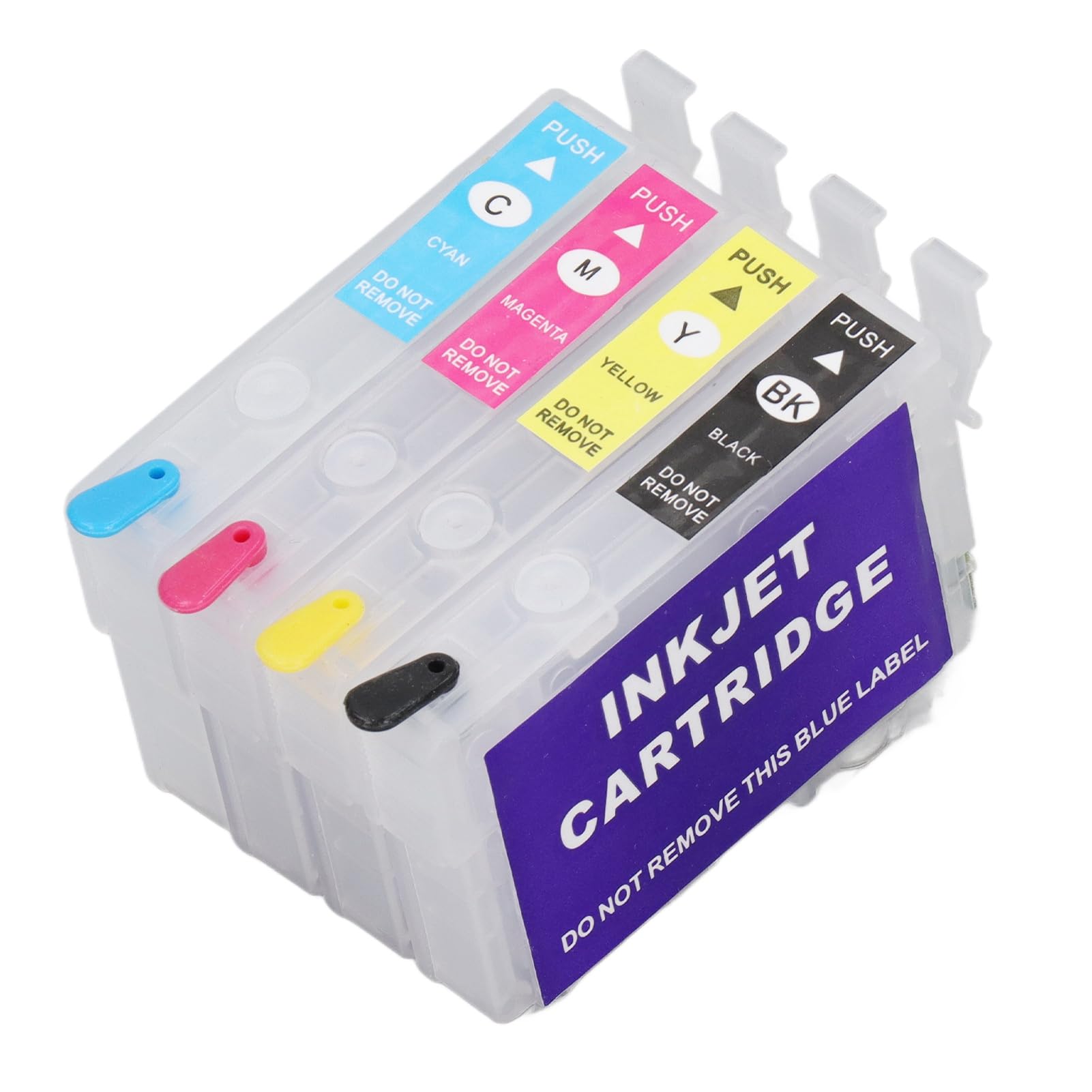 Domary Cartucce D'inchiostro 4 Colori con Chip Permanente per Stampante a | Ricaricabile, Materiale PP, Perdita di Inchiostro, Stampa di Foto, Documenti, Carte di Prova