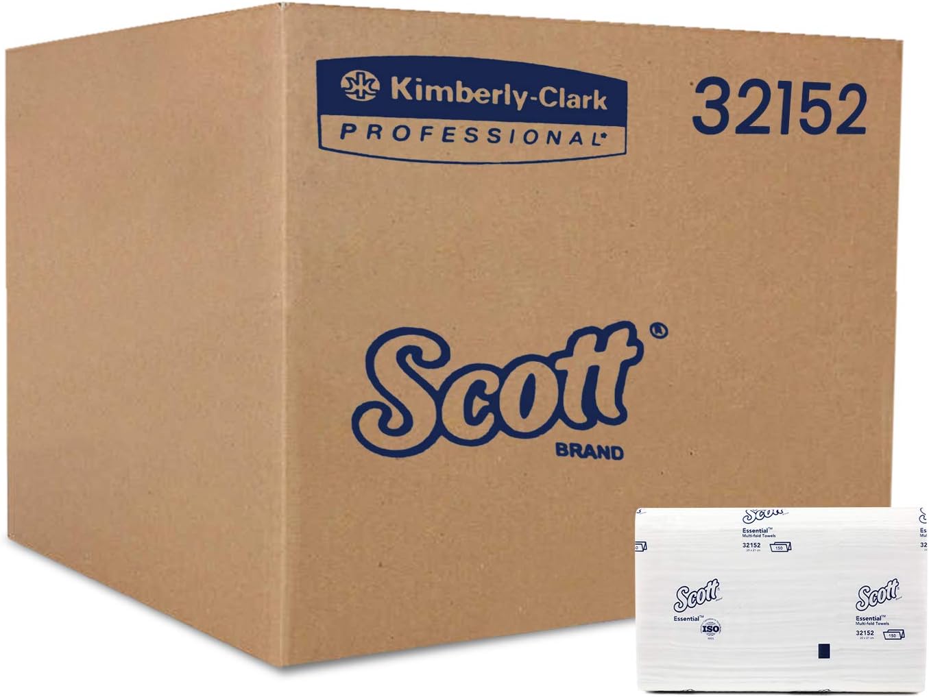Scott Essential Multi Fold Hand Towel 32152 - M Fold Towel - 40 Packs x 150 Sheets - White Folded Towel Sheets 21 cm X 20 cm