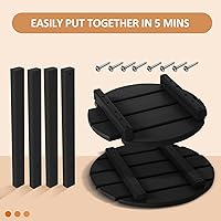 Vista 6 de Mesa auxiliar redonda de 2 niveles para exteriores HDPE Adirondack mesa auxiliar para patio, mesa auxiliar resistente a la intemperie, mesa auxiliar