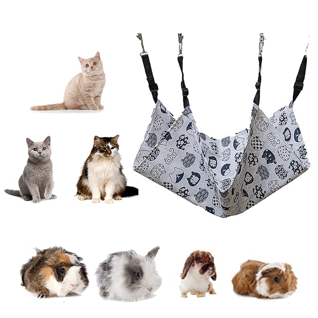 Foto 2 de 4 de Vinnykud Hamaca Gatos para Mascotas Invierno y Verano Suave Hamaca de Descanso Colgante Hamaca Reversible…