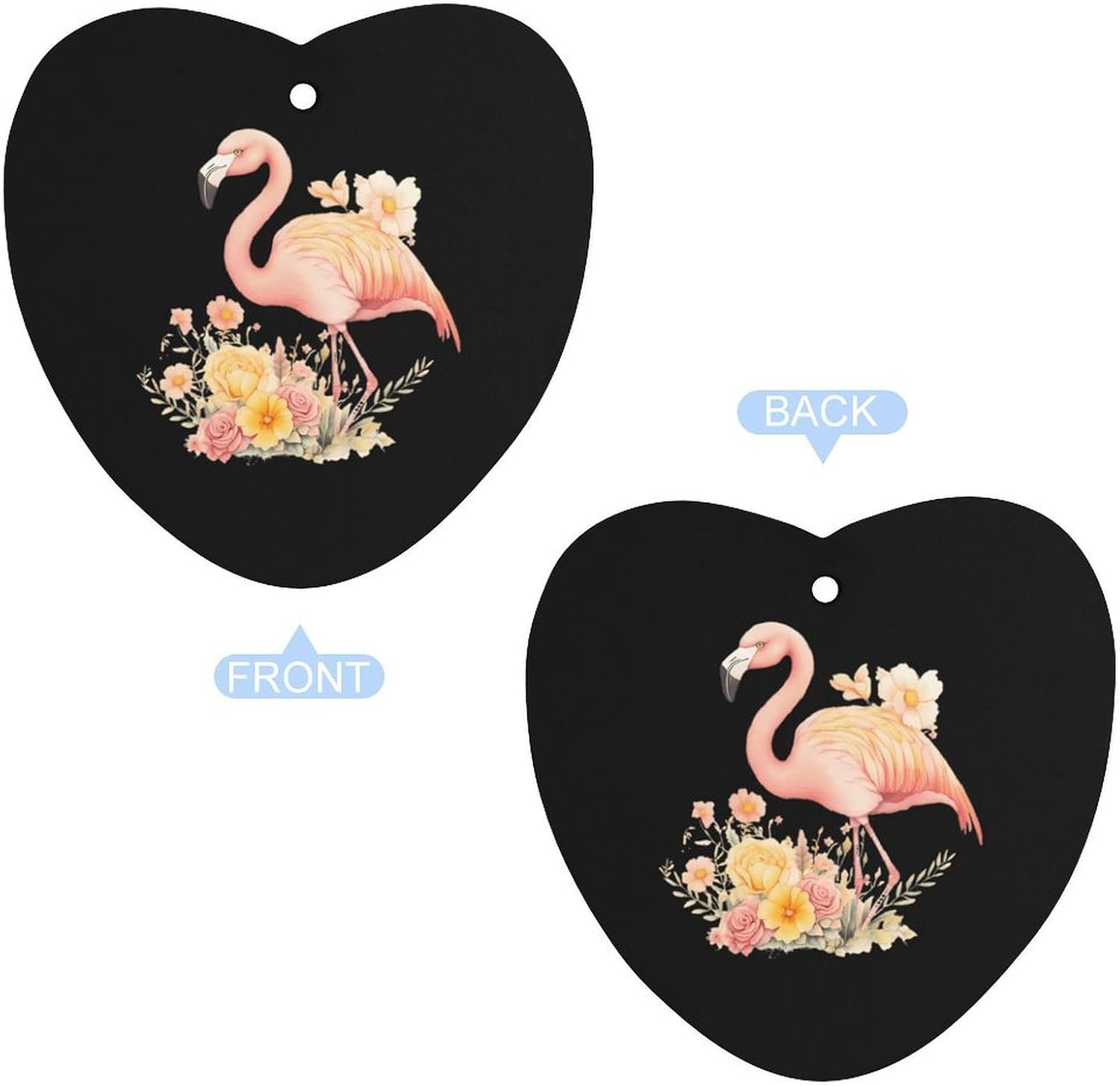 Watercolor Flamingos Bouquet Flowers Car Air Freshener Hanging Car Scent Cards Decor Interior Accessories