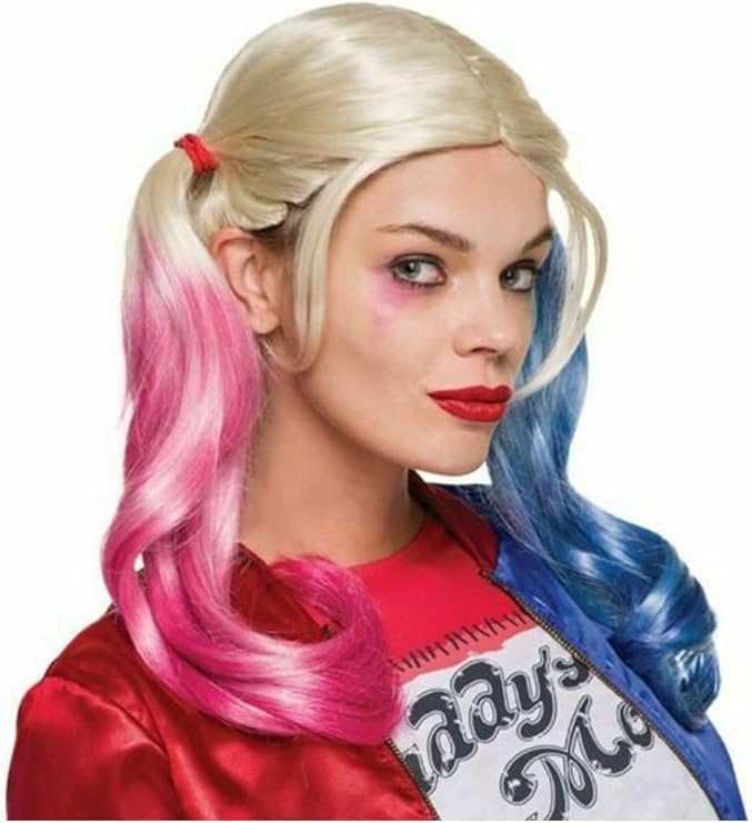 DC Villains Suicide Squad Harley Quinn Wig for Adults