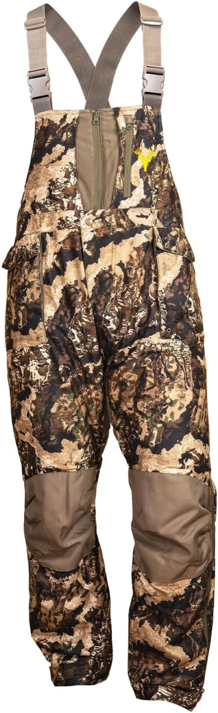 HOT SHOT Men’s Elite Camo Hunting Bib, Waterproof Men’s Camouflage Overalls, Insulated All-Day Cold Weather Hunting Clothes