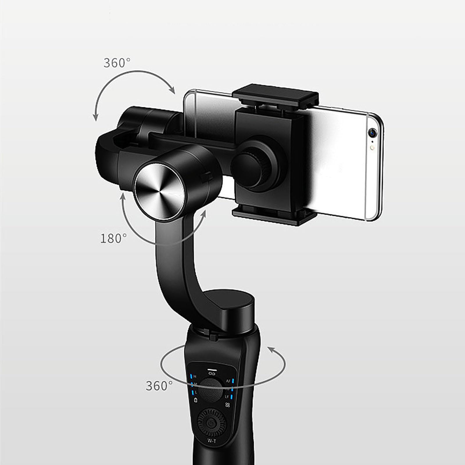 Estabilizador de cardán para smartphones, cardán móvil de 3 ejes para smartphones, estabilizador móvil para seguimiento de rostros/objetos para grabación de video, kit de vlogging, palo selfie cardán