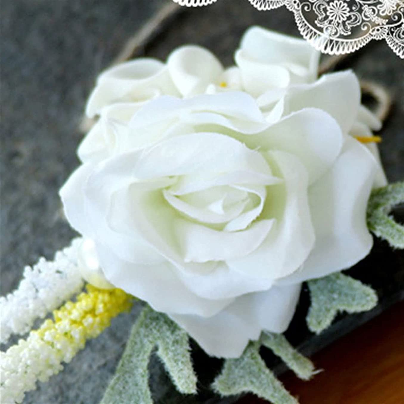 Corpetto da Polso Boutonniere Bouquet Artificiale Calla Lily Fiore all'occhiello Sposo Groomsman Wedding Flower Corpetto Spilla Pin Antlers Decor Party Prom Suit Decor 1104