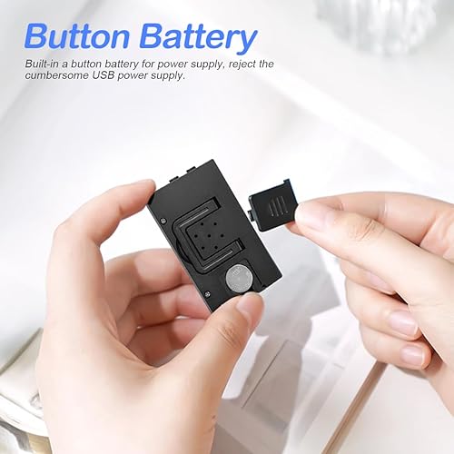 Miniatura 3 de Mini reloj digital para tablero de automóvil, funciona con pilas y pantalla LCD transparente, reloj digital pequeño con soporte autoadhesivo, reloj