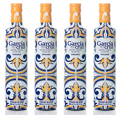 García de la Cruz - Aceite de Oliva Virgen Extra Ecológico - Premium Master Miller - 4 x 500 ml Botellas de Vidrio