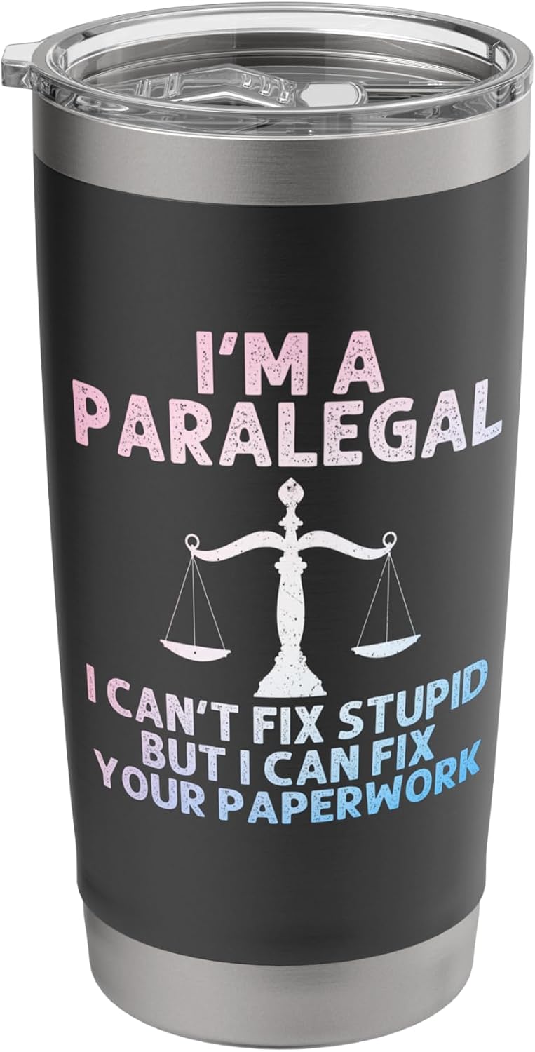 Best Paralegal Art For Men Women Law Student Paralegal Stainless Steel Insulated Tumbler