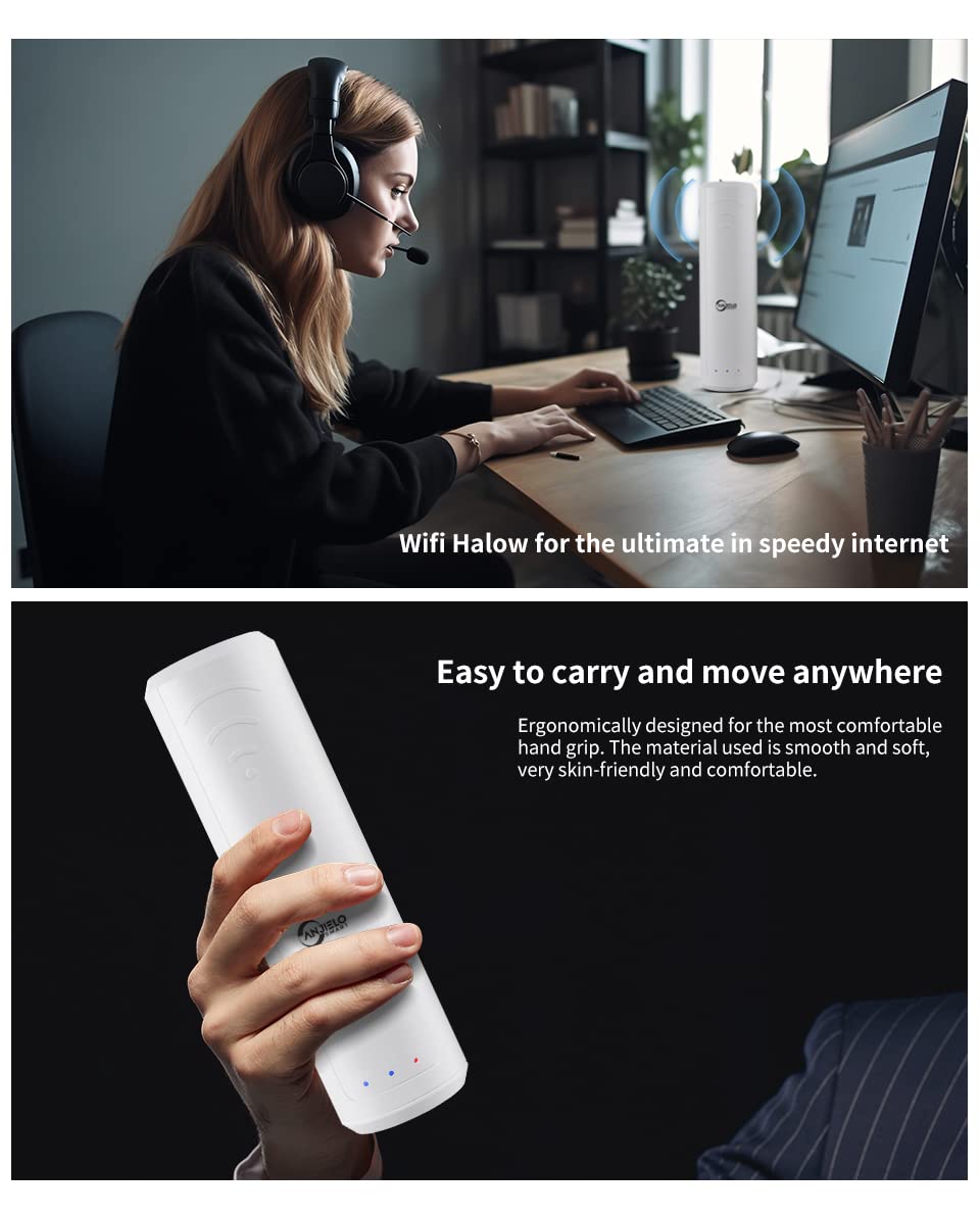 Pont sans Fil Prolongateur Wi-FI Halow Prolongateur de réseau sans Fil bi-Band 2.4GHz, Transmission Longue distance Point à Point jusqu'à 800m，Transfert de données à Grande Vitesse