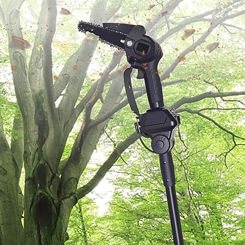 Mini Chainsaw Cordless Electric Pole Saw Small Chainsawsfor Tree Trimming, Cordles Telescopic Pole Chain Saw Wood Cutting, 2 * 1500mAh Battery, Pruning 6 Inch Blade with - Image 2