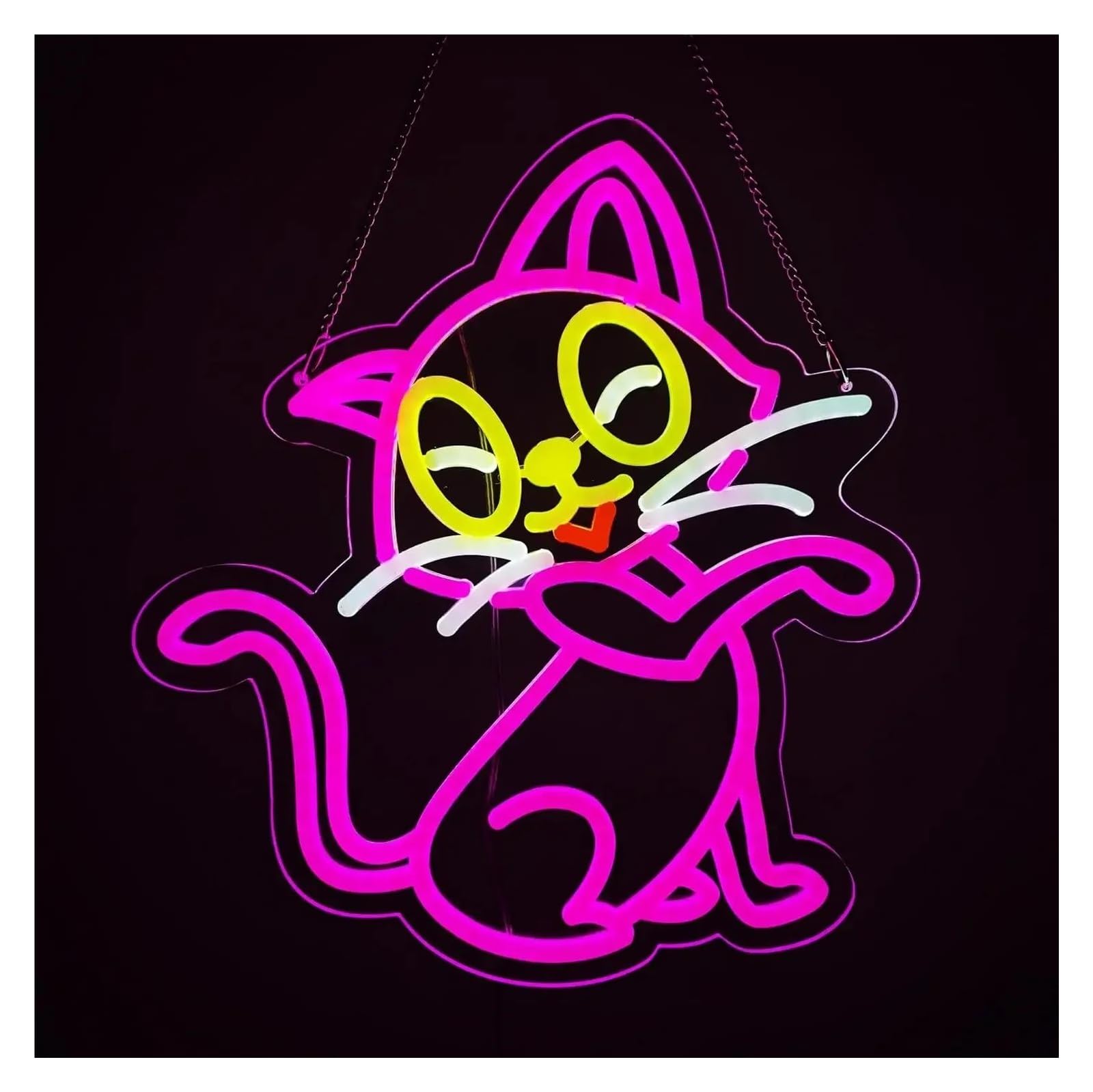 LEMST Signs Lamp Cat Lady Neon Sign Neon Light Sign for Beer Bar Club Bedroom Office Hotel Pub Cafe Wedding Birthday Party 35x31.5cm
