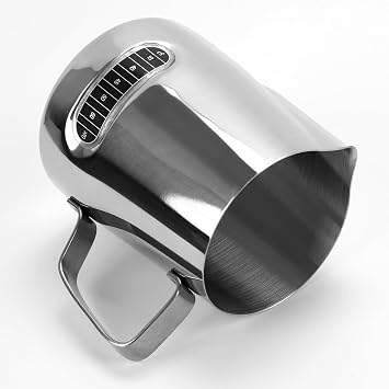 2pcs Milk Frothing jug 600ml, Stainless Steel Milk jug Barista Tools Coffee Milk Frother with Temperature Control for Perfect Froth, Coffee Shop Accessories (Silver)