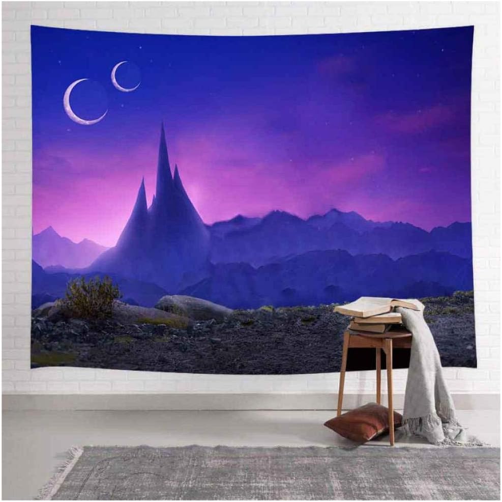 XXSCZ Tapestry night view-M/150x130cm Indian cotton wall hanging Throw/Hippie Tapestry Black/Bohemian Bedding dorm decor Tapestries/Boho Bedspread