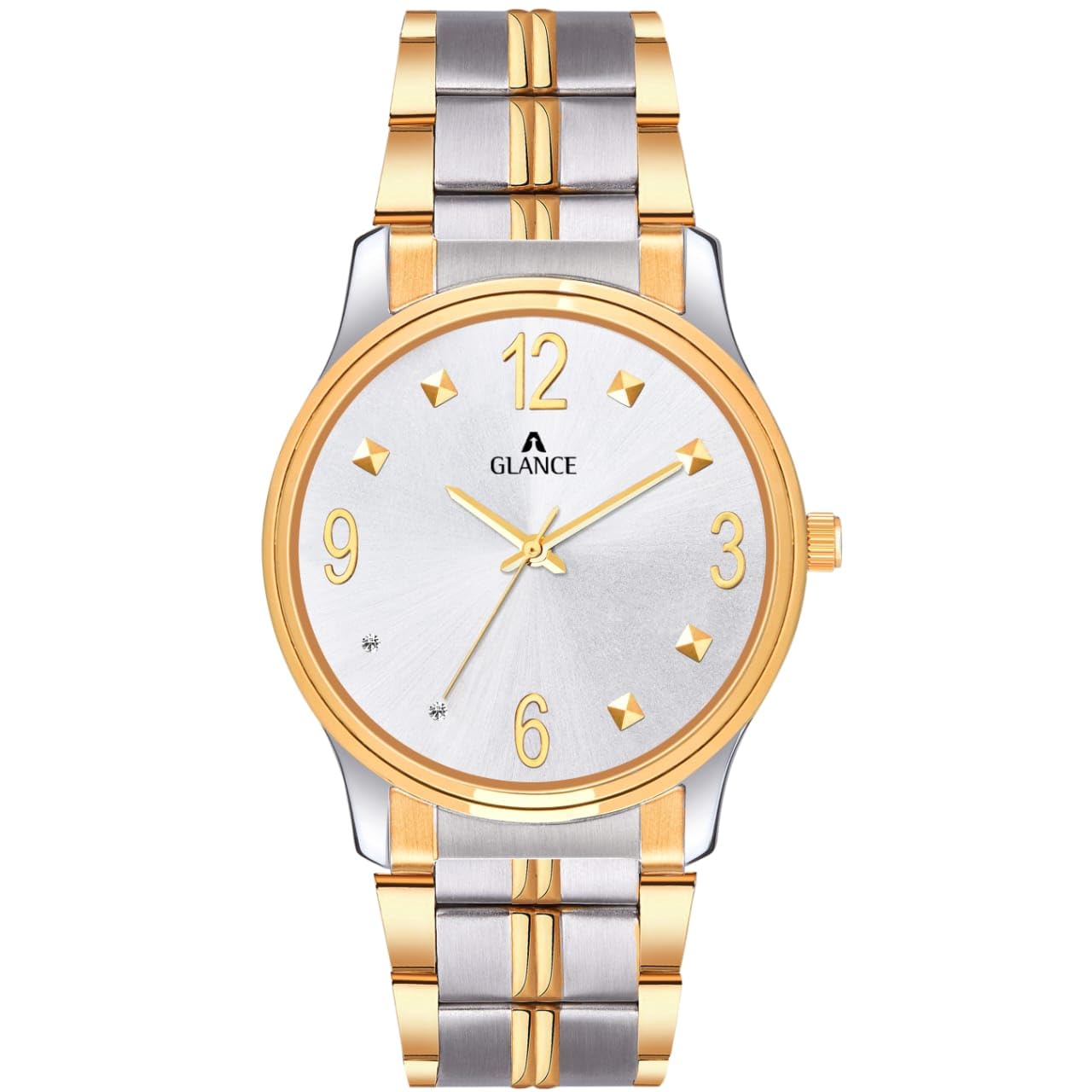 Aglance Stainless Steel Chain Analog Wrist Watch for Men (White) (B0CLD1MGJY) Amazon Price History, Amazon Price Tracker