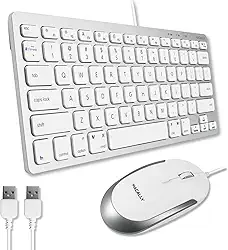 Macally Combo de teclado e mouse com fio USB para Mac e PC teclado e mouse compat veis com Apple f cil de usar teclado e mouse pequenos e compactos para MacBook Pro/Air, iMac, Mac Mini/Pro