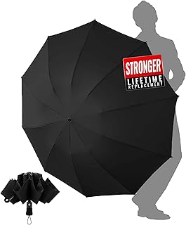 Chakipee Paraguas Plegable Antiviento Hombres - Automático Portátil Compacto de Viaje, Paraguas Invertido Resistente Vient...