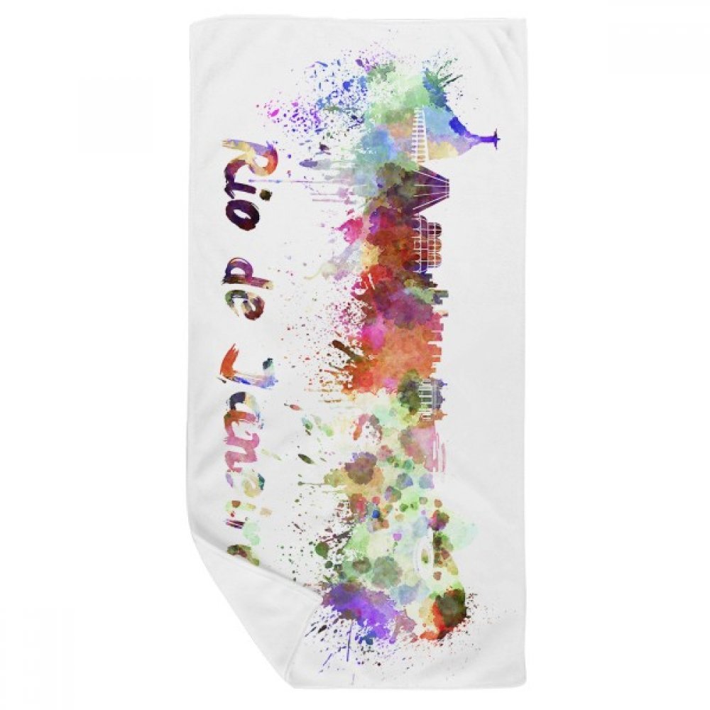 Serviette de toilette Brésil aquarelle finition douce 35x70 cm